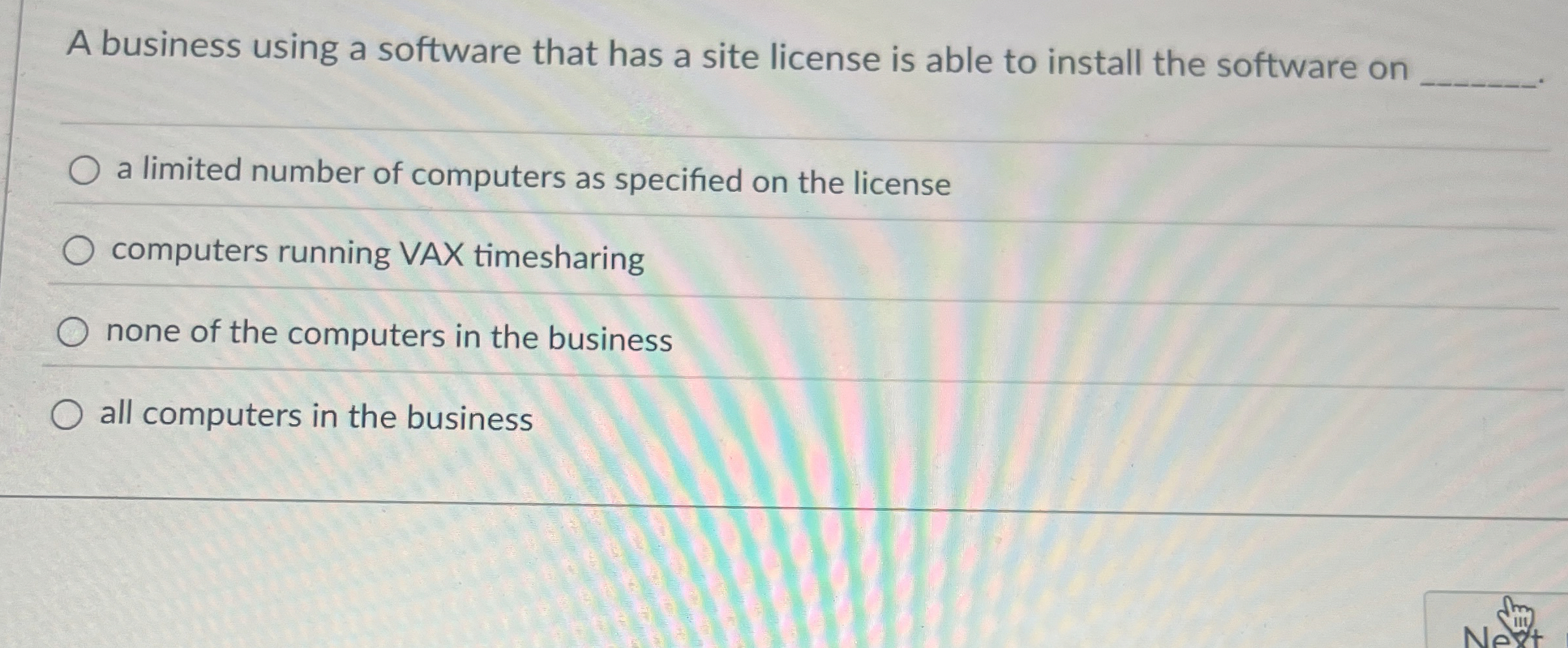 A business using a software that has a site