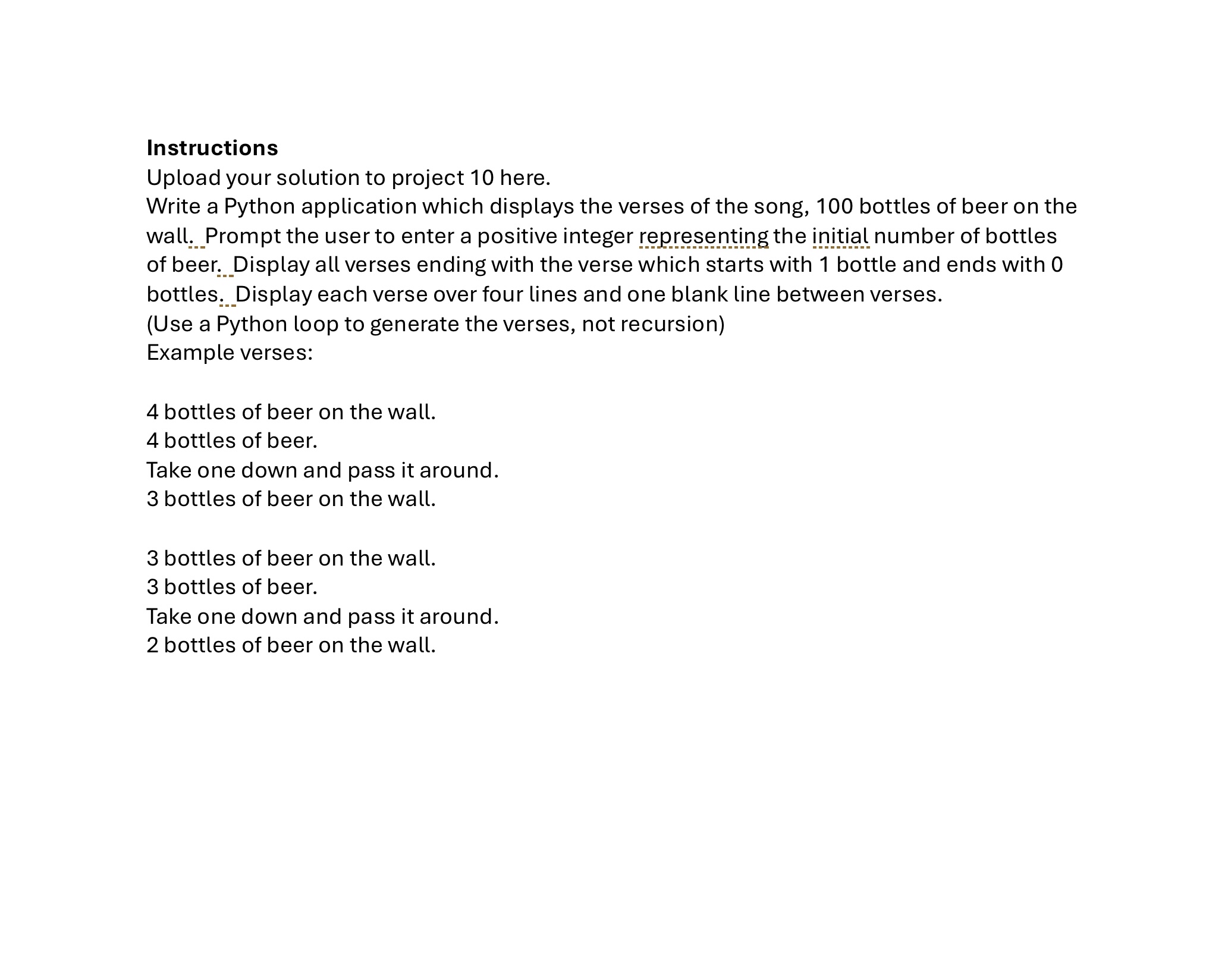 Instructions Upload your solution to project 1 0