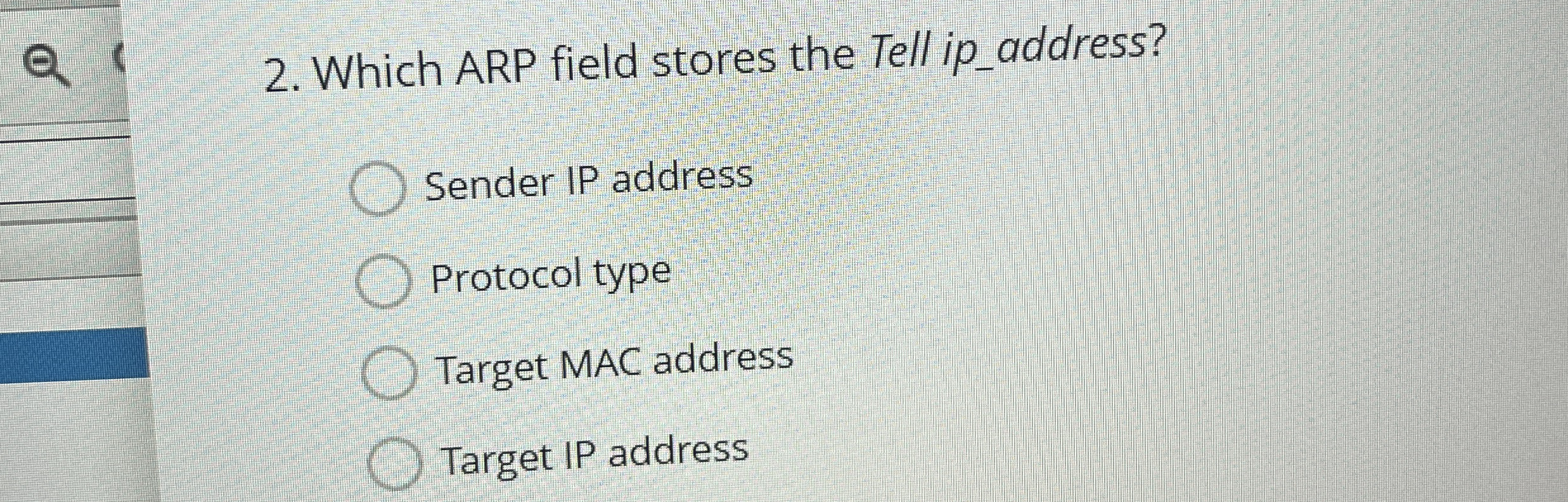 Which ARP field stores the Tell ip _ address?