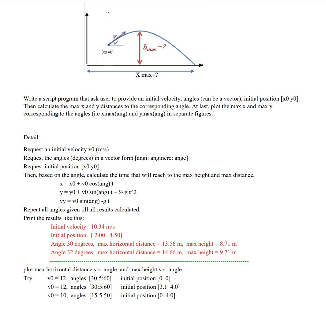 Matlab: Write a script program that ask user to