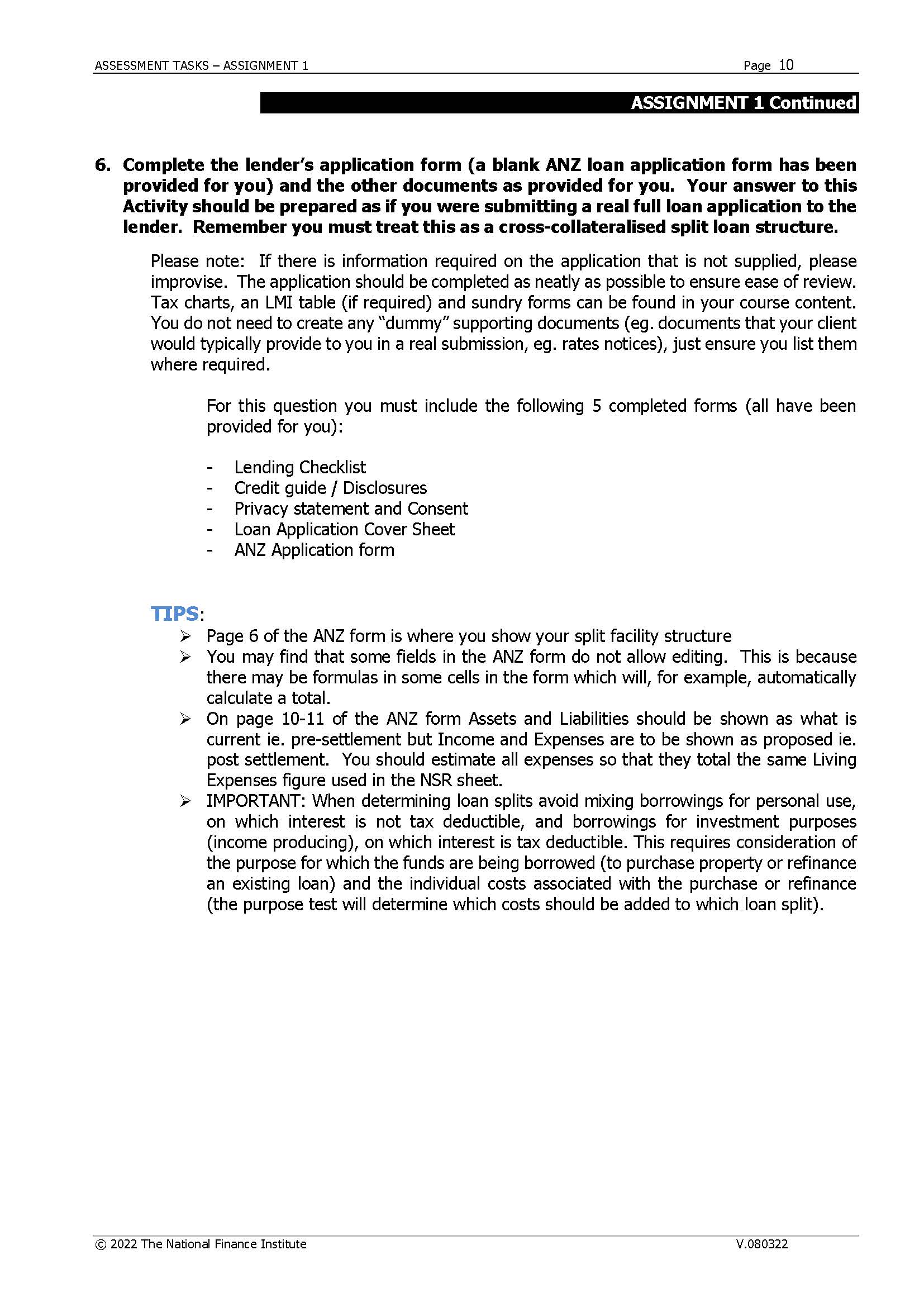 ASSESSMENT TASKS - ASSIGNMENT 1 Page 2 ASSIGNMENT