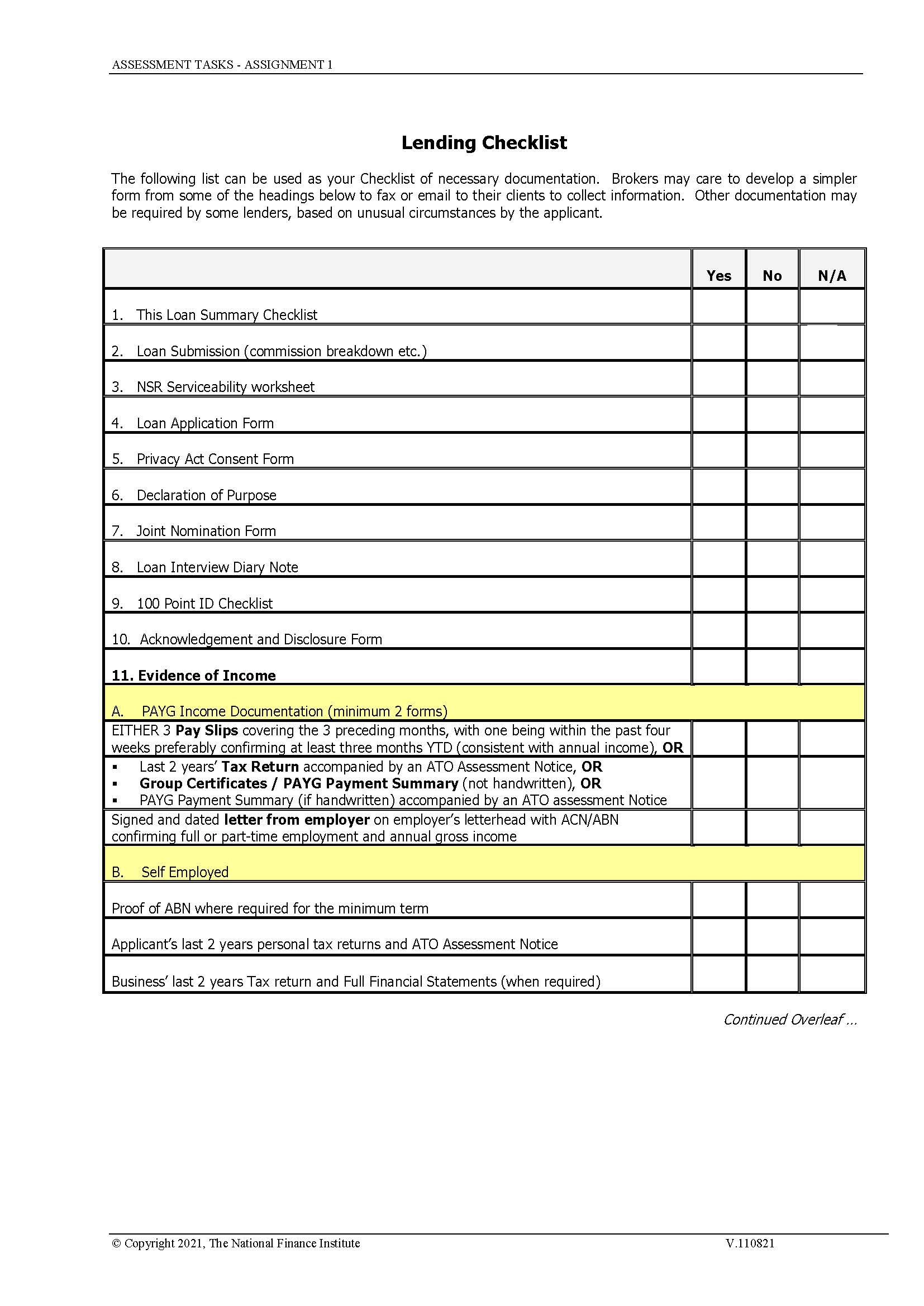 ASSESSMENT TASKS - ASSIGNMENT 1 Page 2 ASSIGNMENT