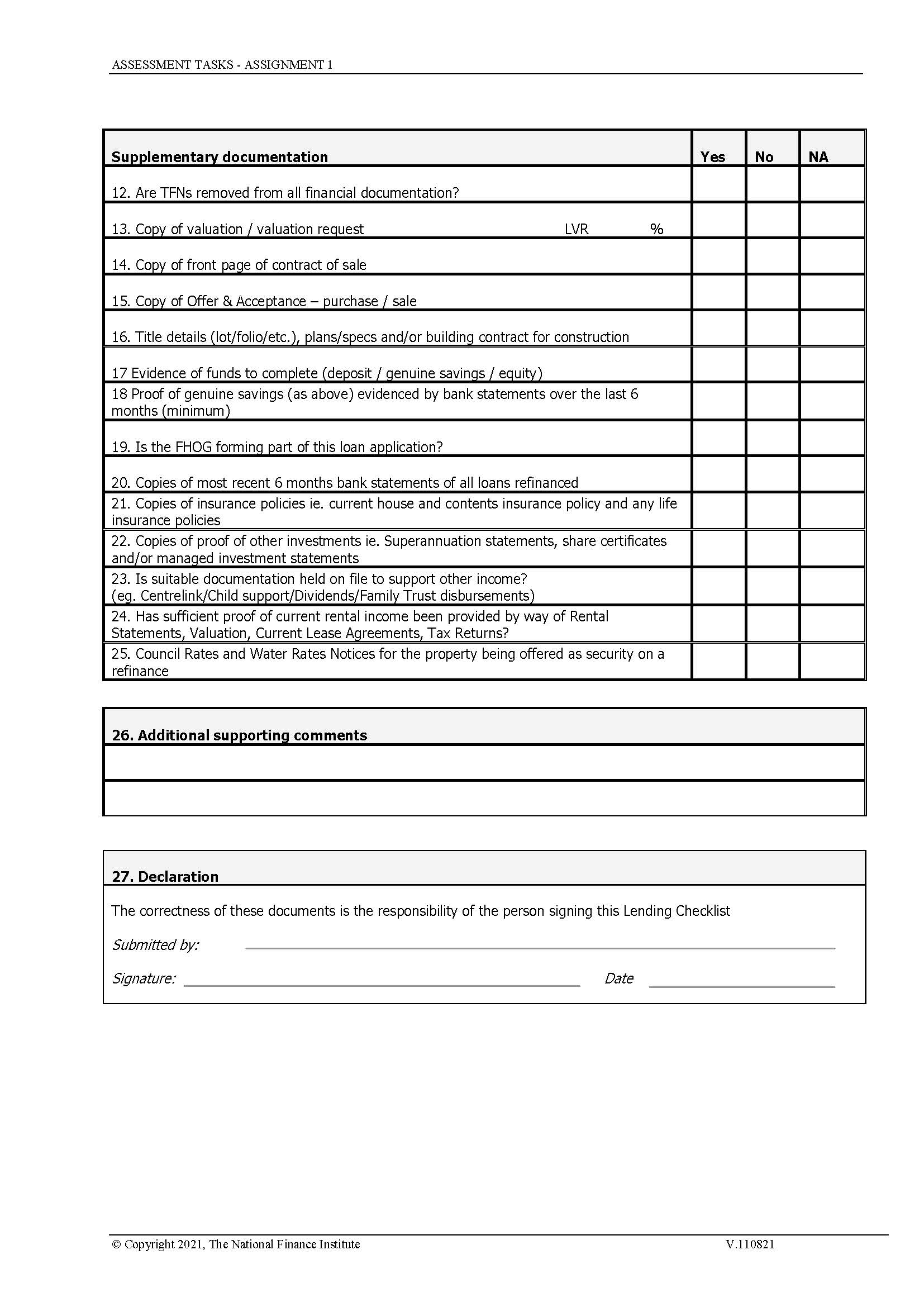 ASSESSMENT TASKS - ASSIGNMENT 1 Page 2 ASSIGNMENT