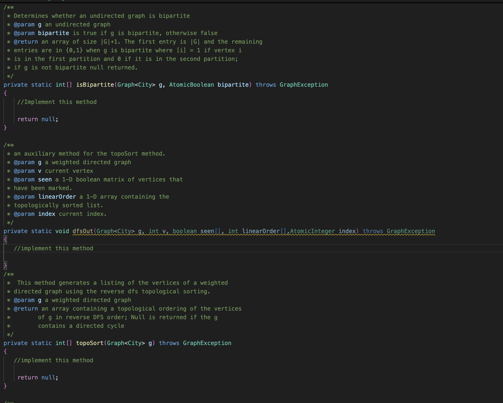 / * * * Determines whether an undirected graph is