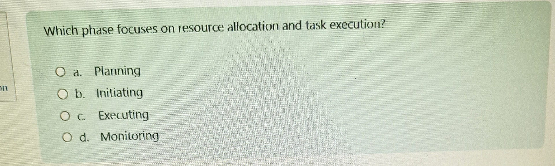 Which phase focuses on resource allocation and
