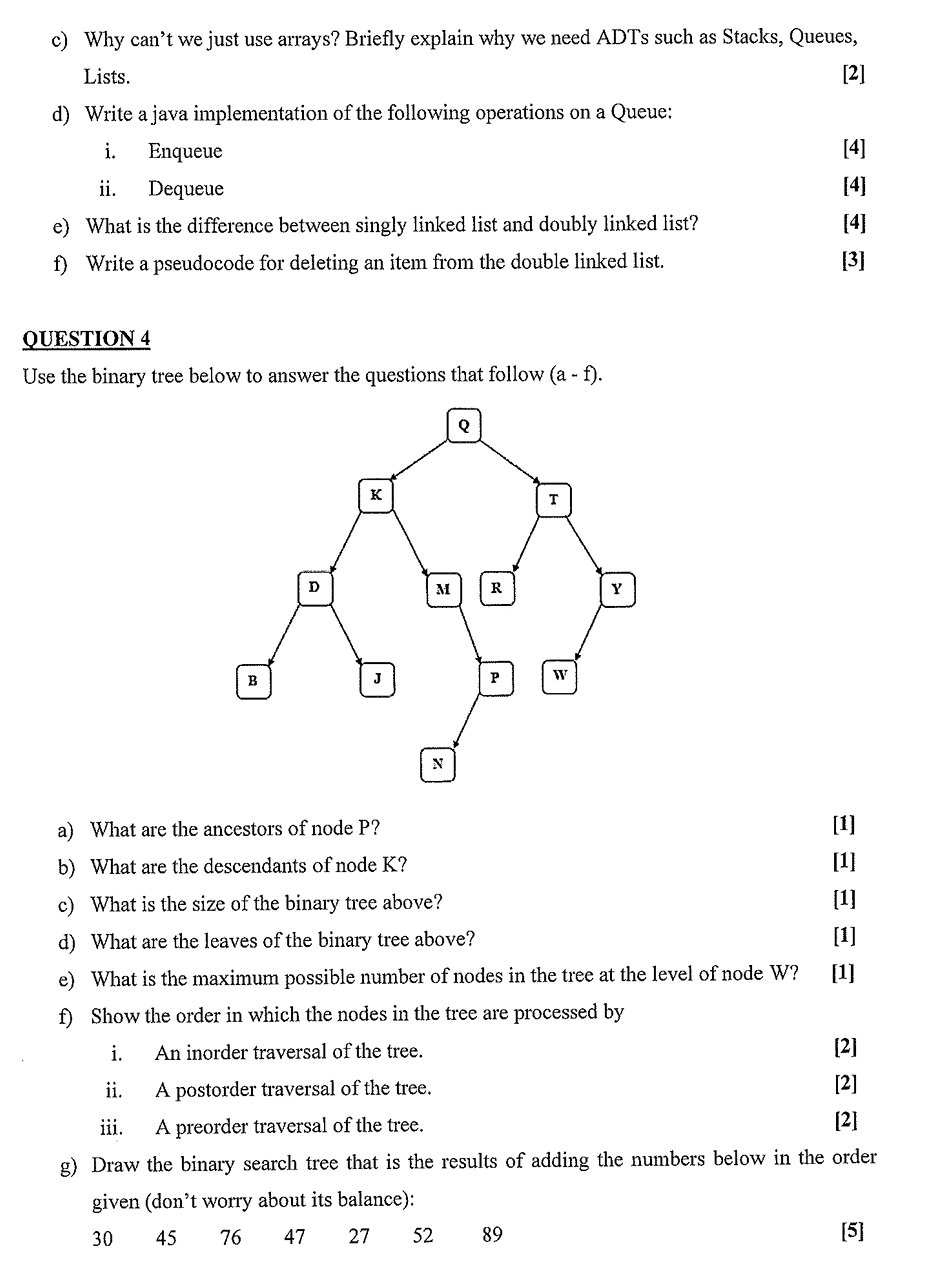 c ) Why can't we just use arrays? Briefly explain