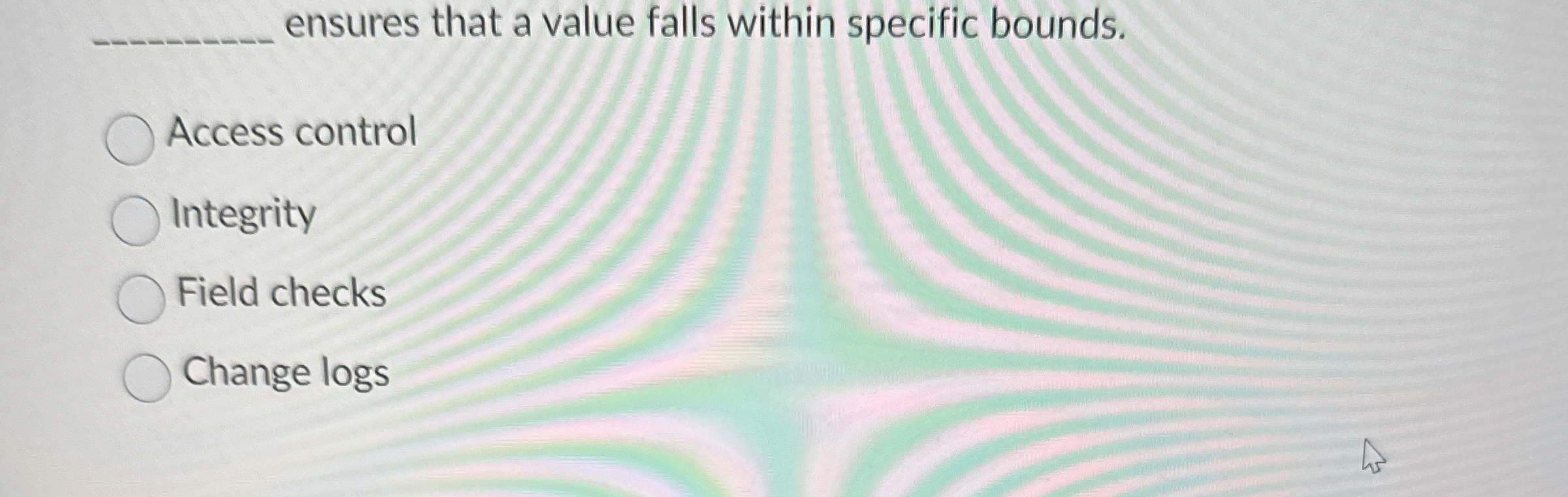 ensures that a value falls within specific