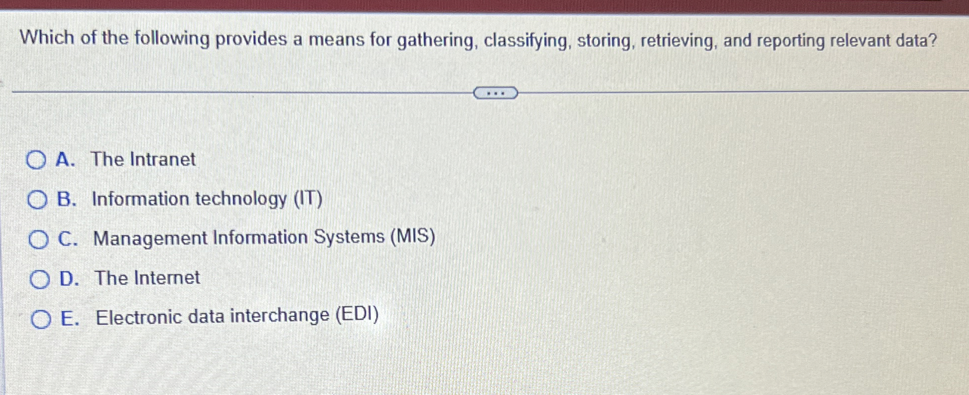 Which of the following provides a means for