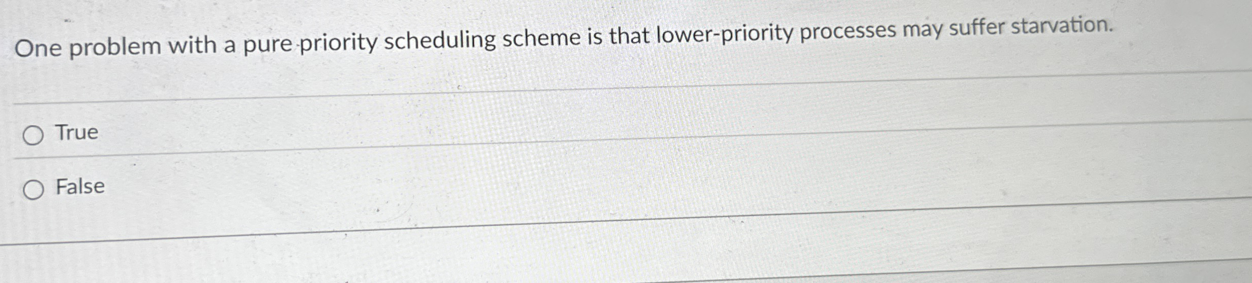 One problem with a pure priority scheduling