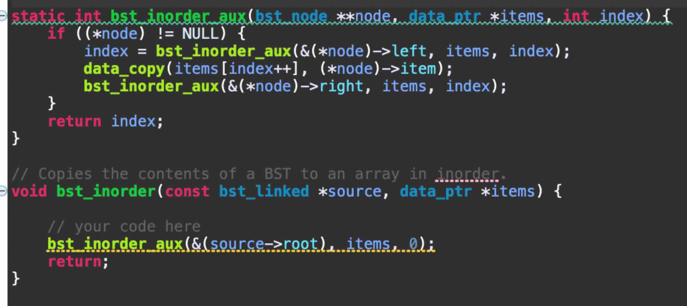 Implement a function that copies the data from a