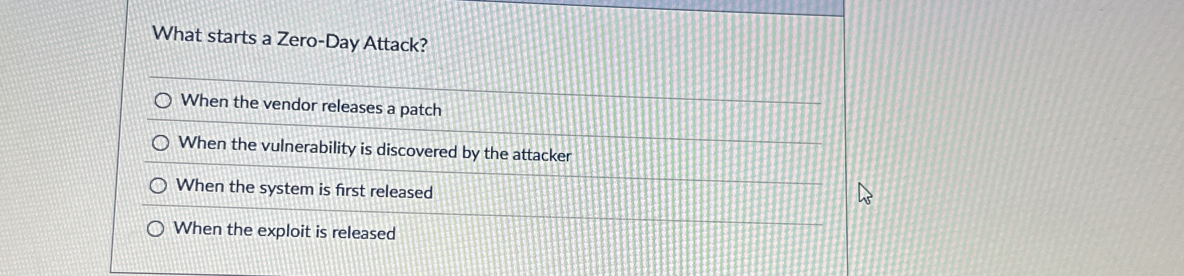 What starts a Zero - Day Attack? When the vendor