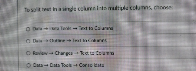 To split text in a single column into multiple