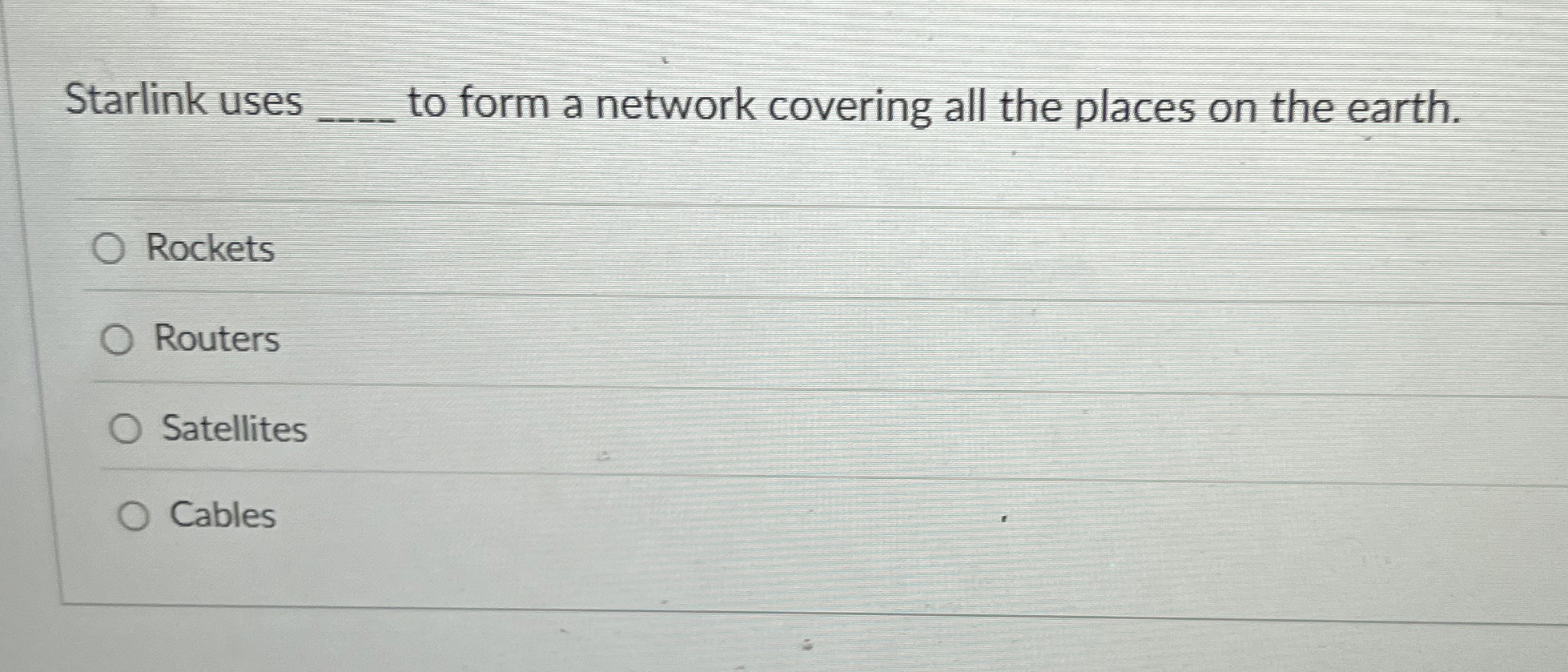 Starlink uses to form a network covering all the