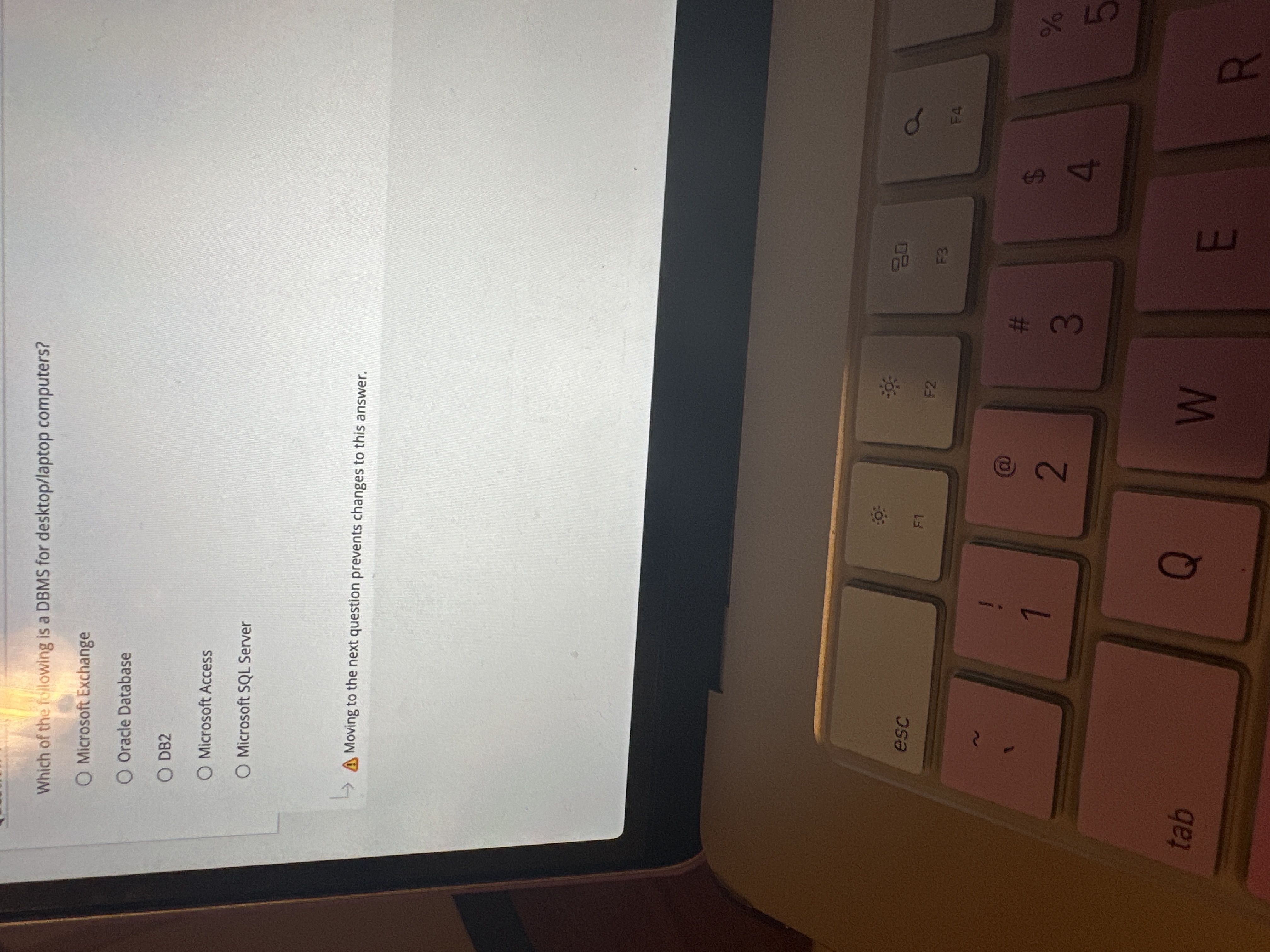 Which of the following is a DBMS for desktop /