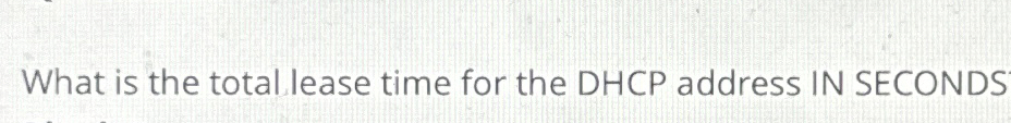 What is the total lease time for the DHCP address