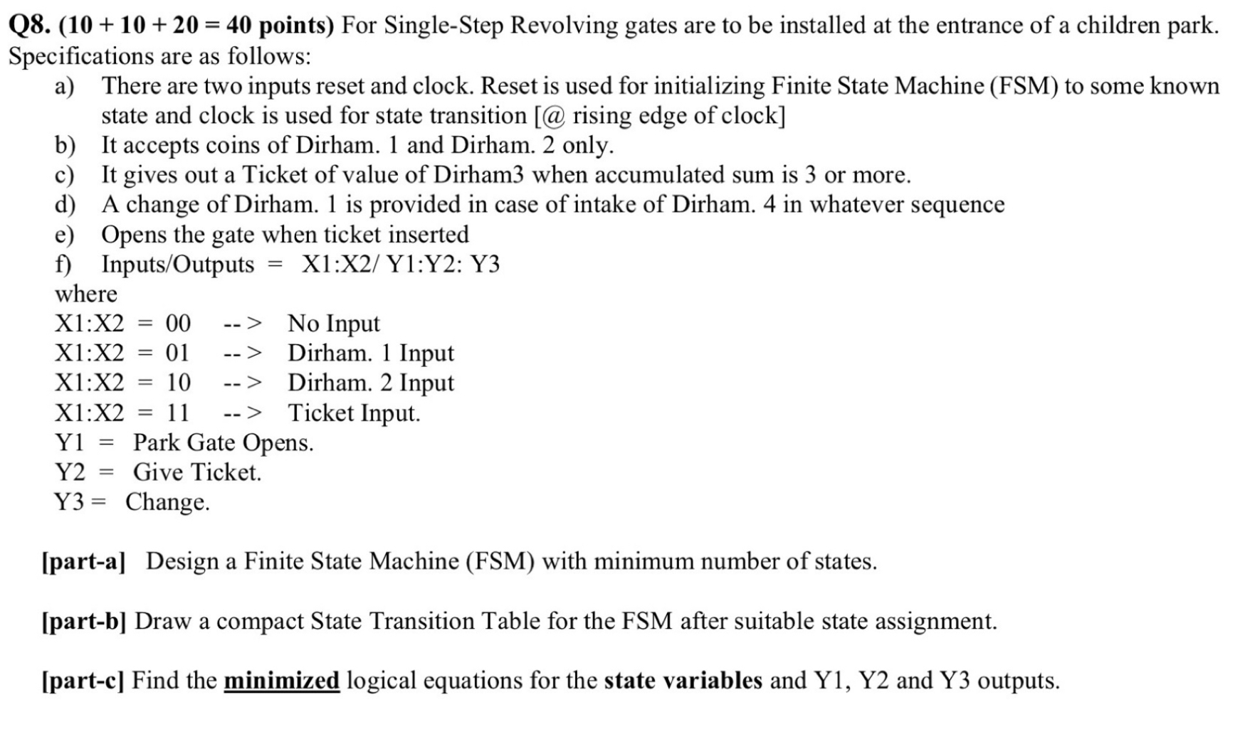 Q 8 . points ) For Single - Step Revolving gates