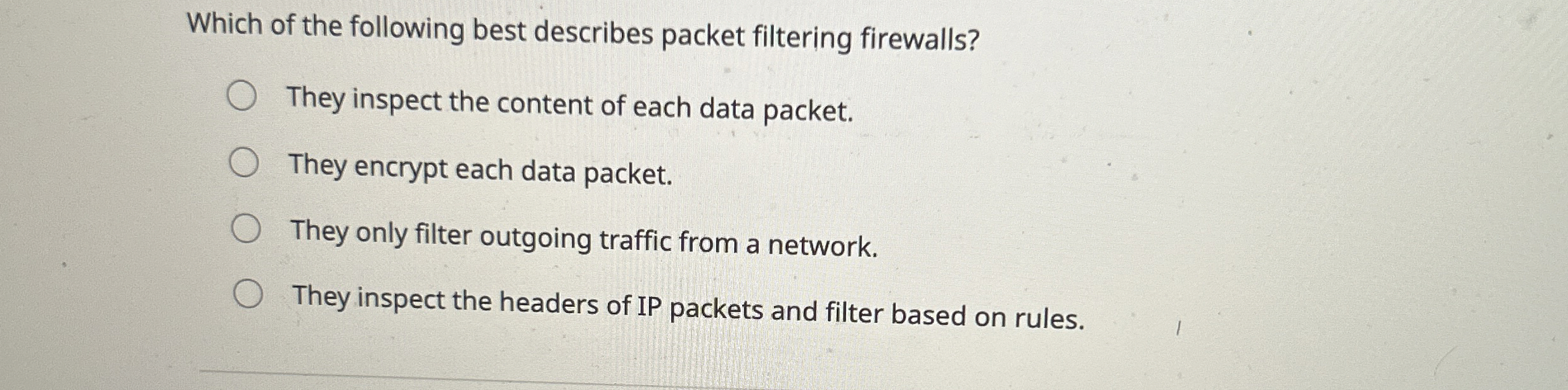 Which of the following best describes packet