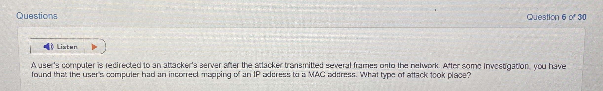 Questions A user's computer is redirected to an
