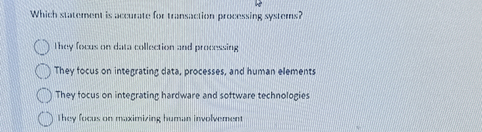 Which statement is ackutate for teansaction