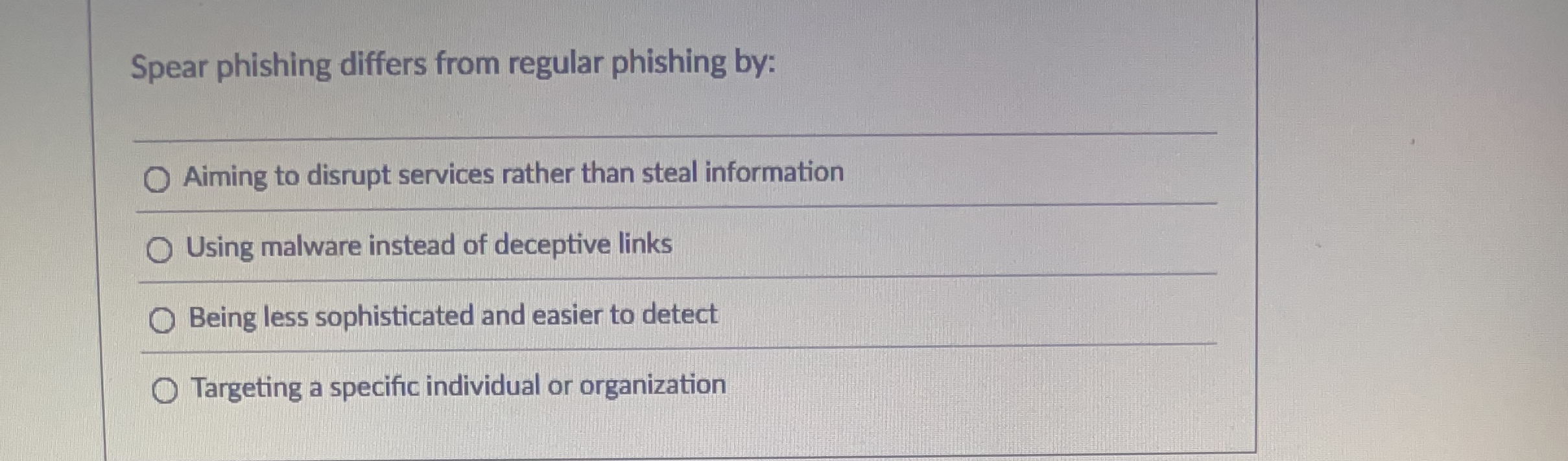 Spear phishing differs from regular phishing by: