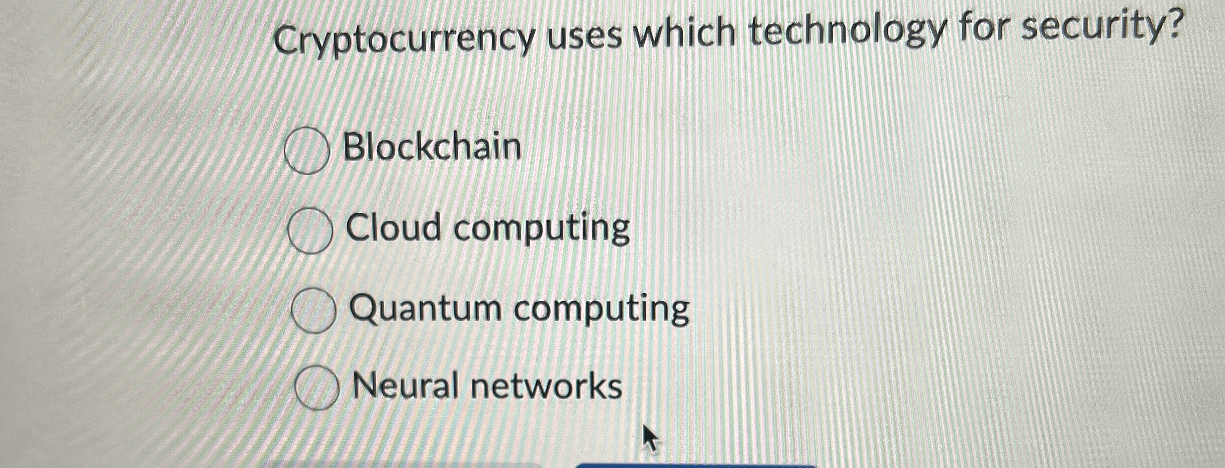 Cryptocurrency uses which technology for