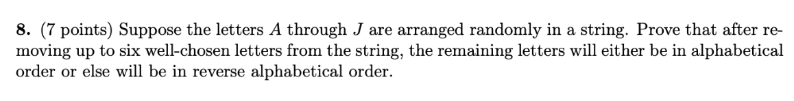 8 . ( 7 points ) Suppose the letters \ ( A \ )