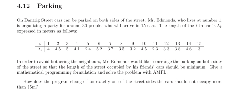 4 . 1 2 Parking On Dantzig Street cars can be