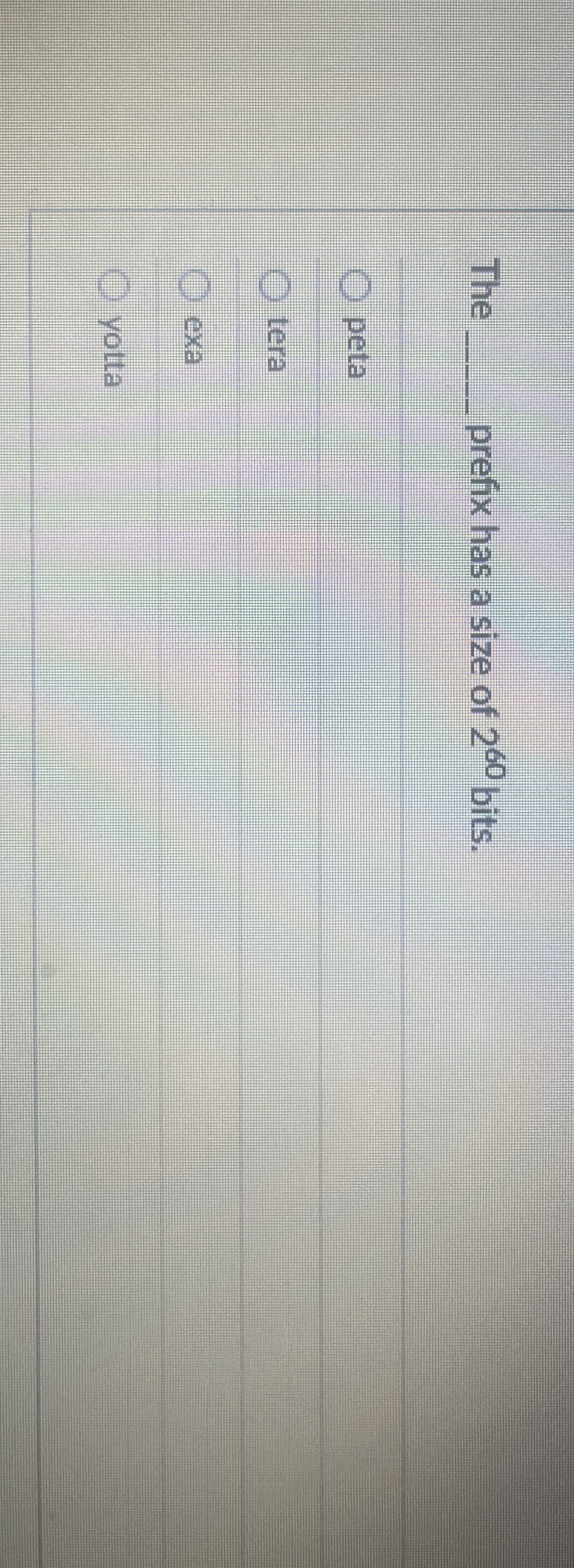 The q , prefix has a size of 2 6 0 bits. peta