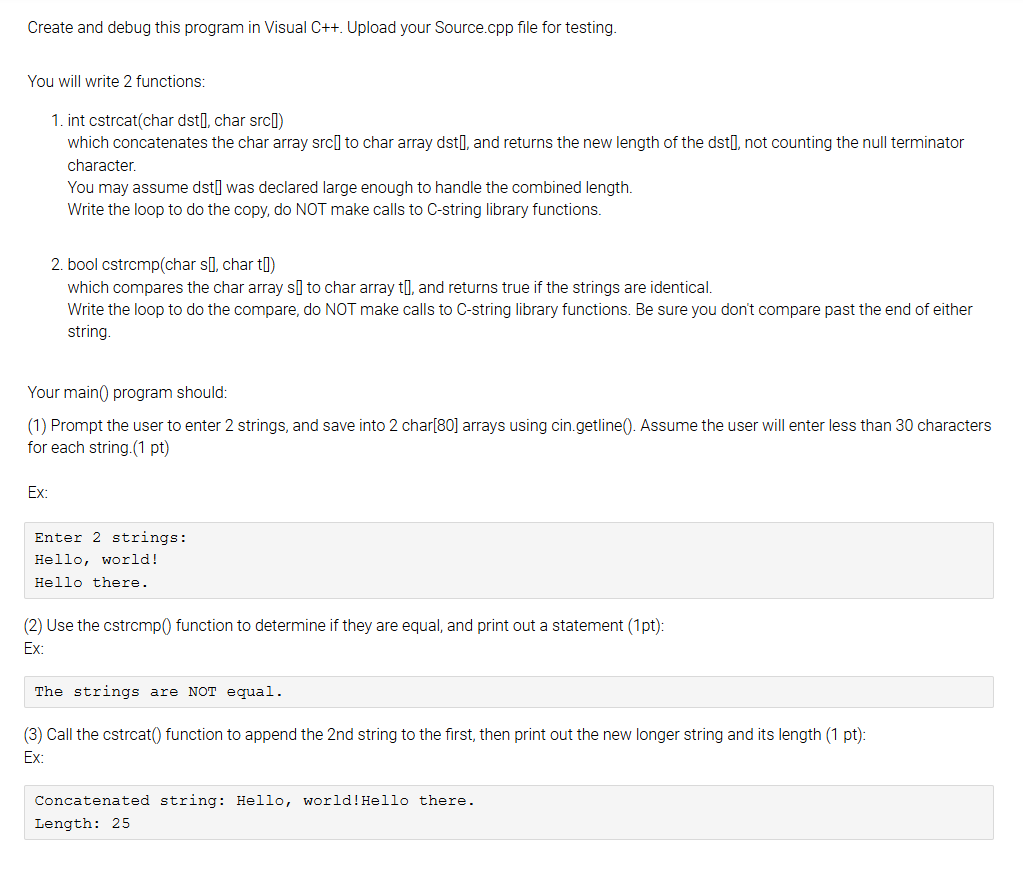 Create and debug this program in Visual C + + .