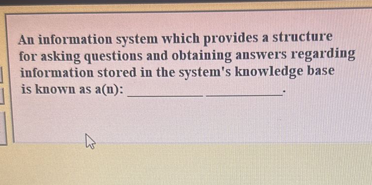 An information system which provides a structure
