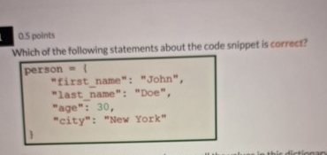 0 . 5 points Which of the following statements