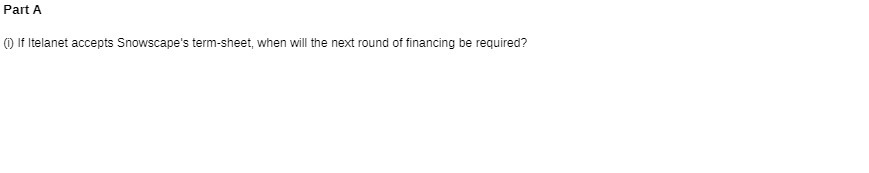 Part A () If Itelanet accepts Snowscape's
