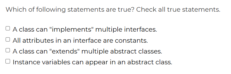 Which of following statements are true? Check all