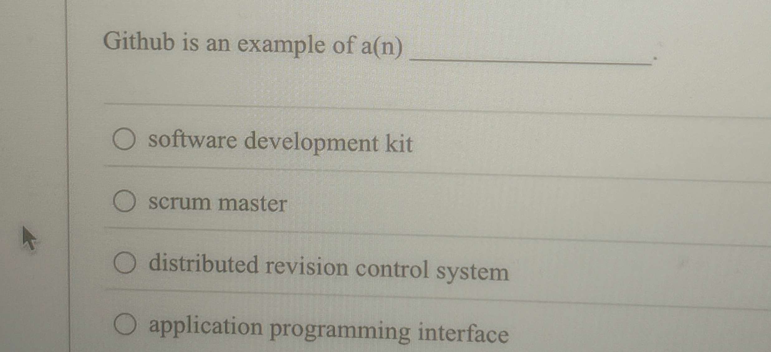 Github is an example of a ( n ) software