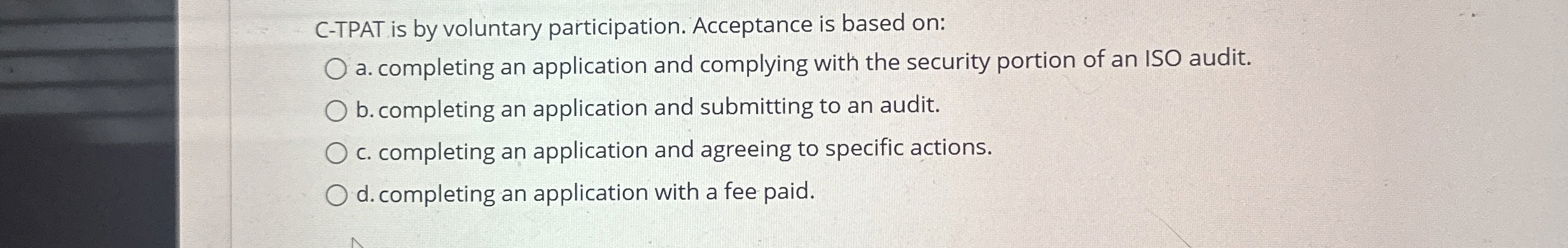 C - TPAT is by voluntary participation.