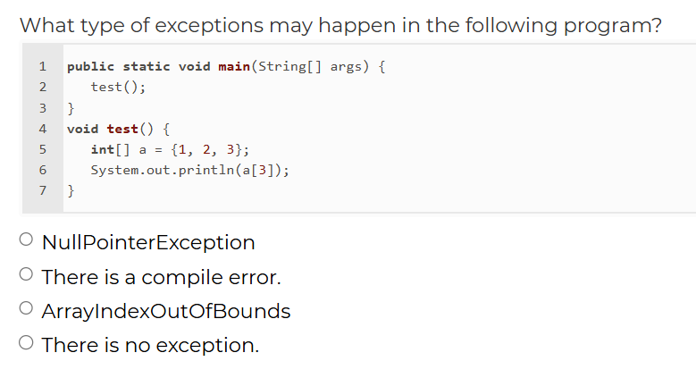 What type of exceptions may happen in the
