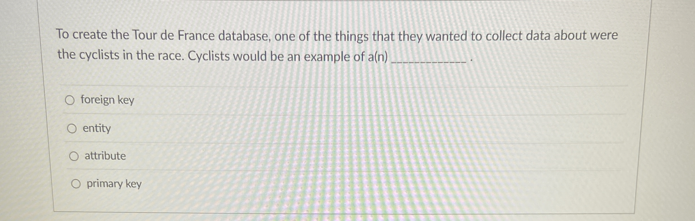 To create the Tour de France database, one of the