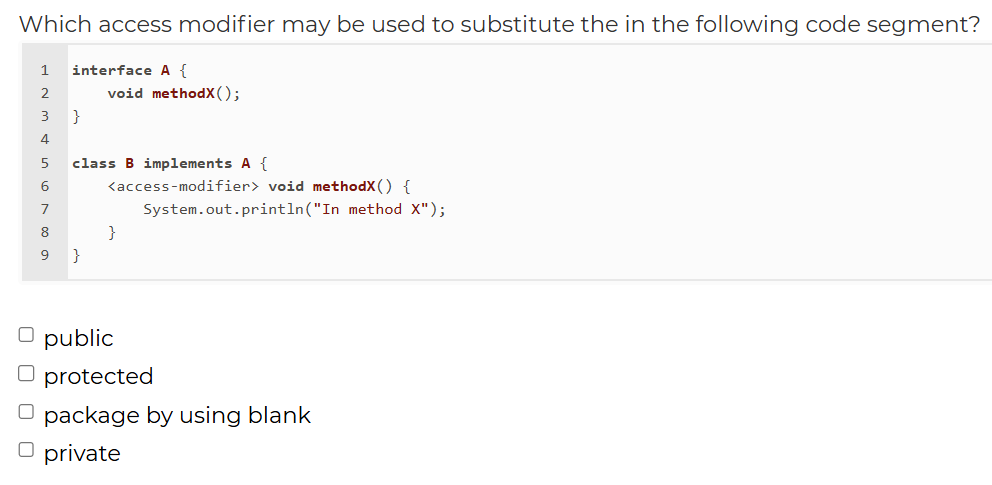 Which access modifier may be used to substitute
