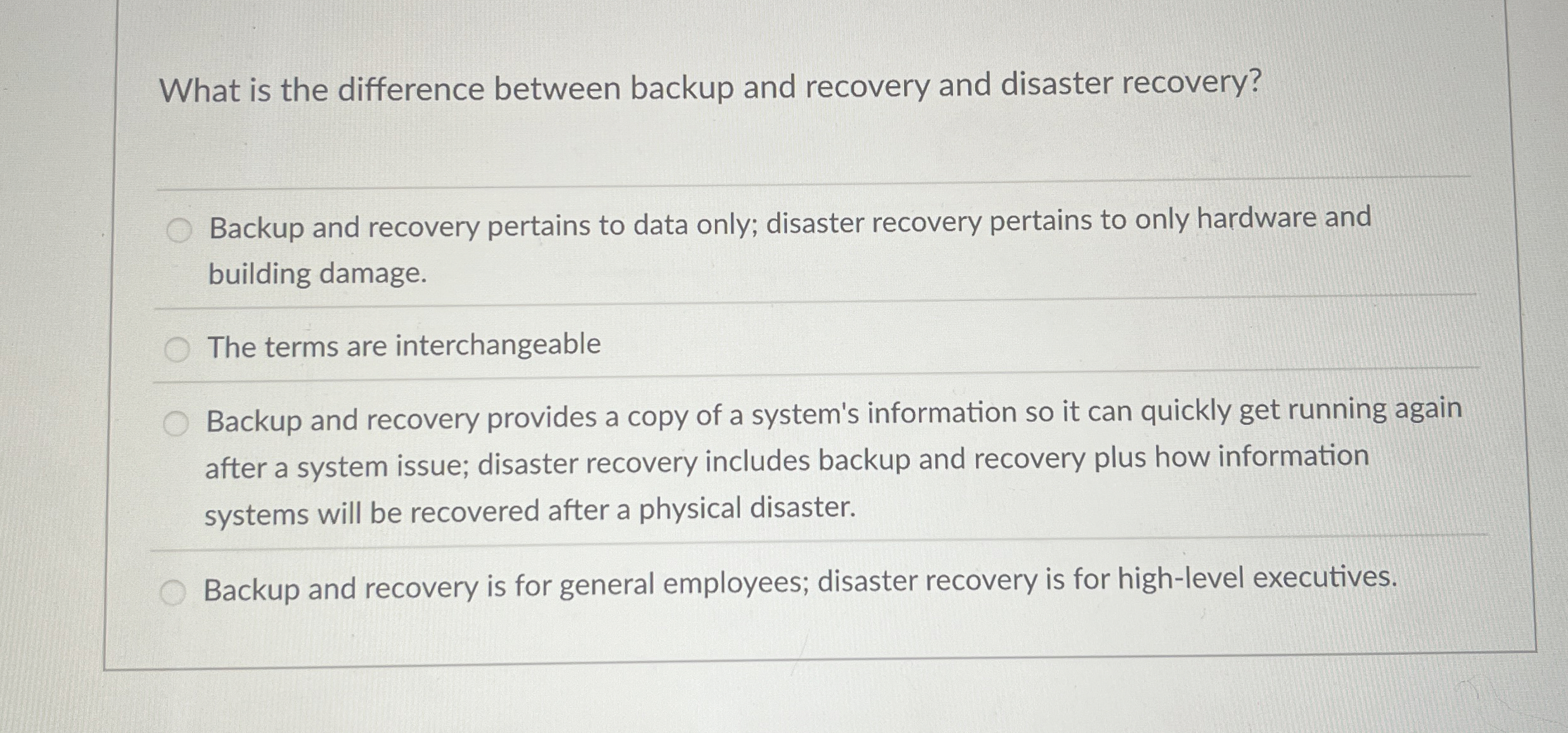 What is the difference between backup and