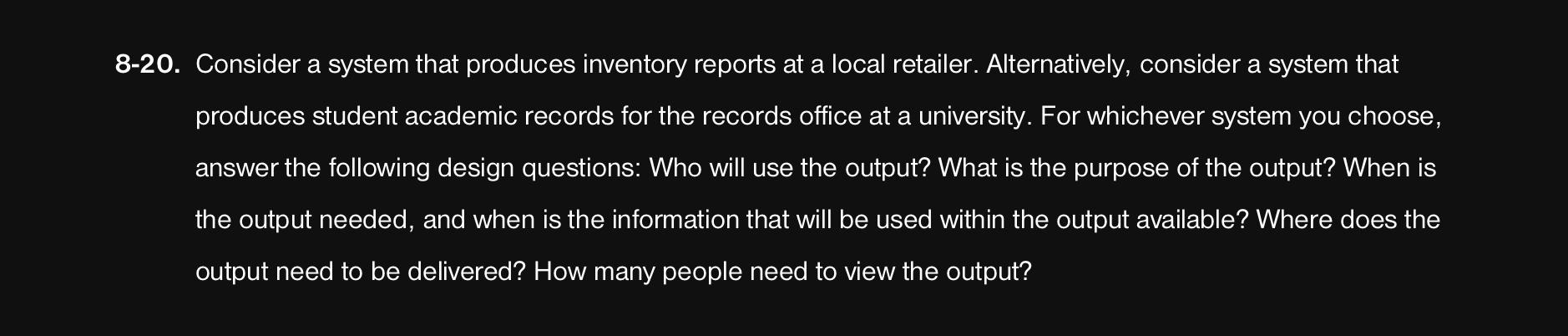 8 - 2 0 . Consider a system that produces