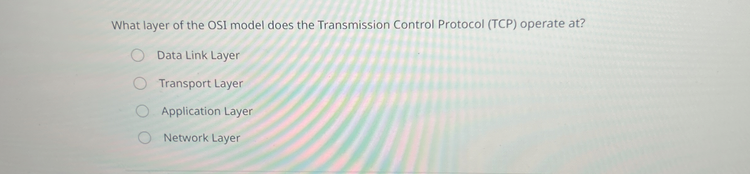What layer of the OSI model does the Transmission