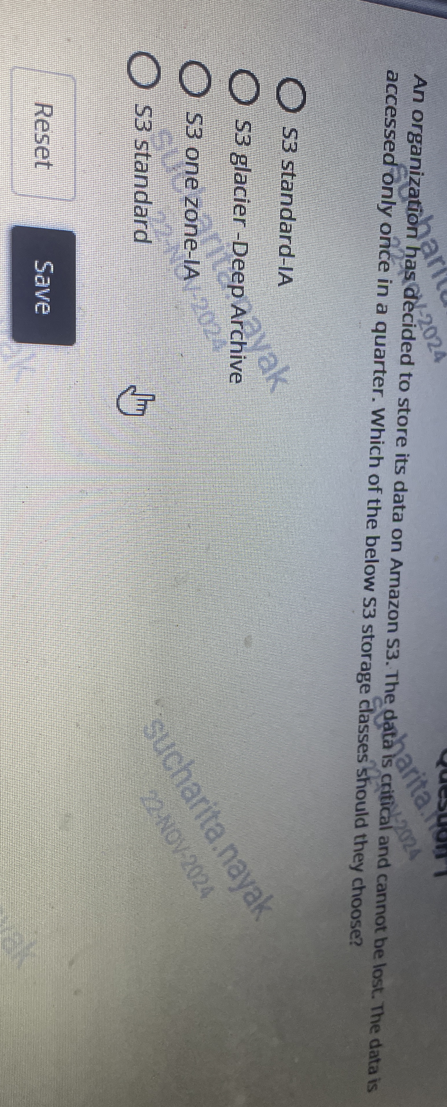 An organization has decided to store its data on