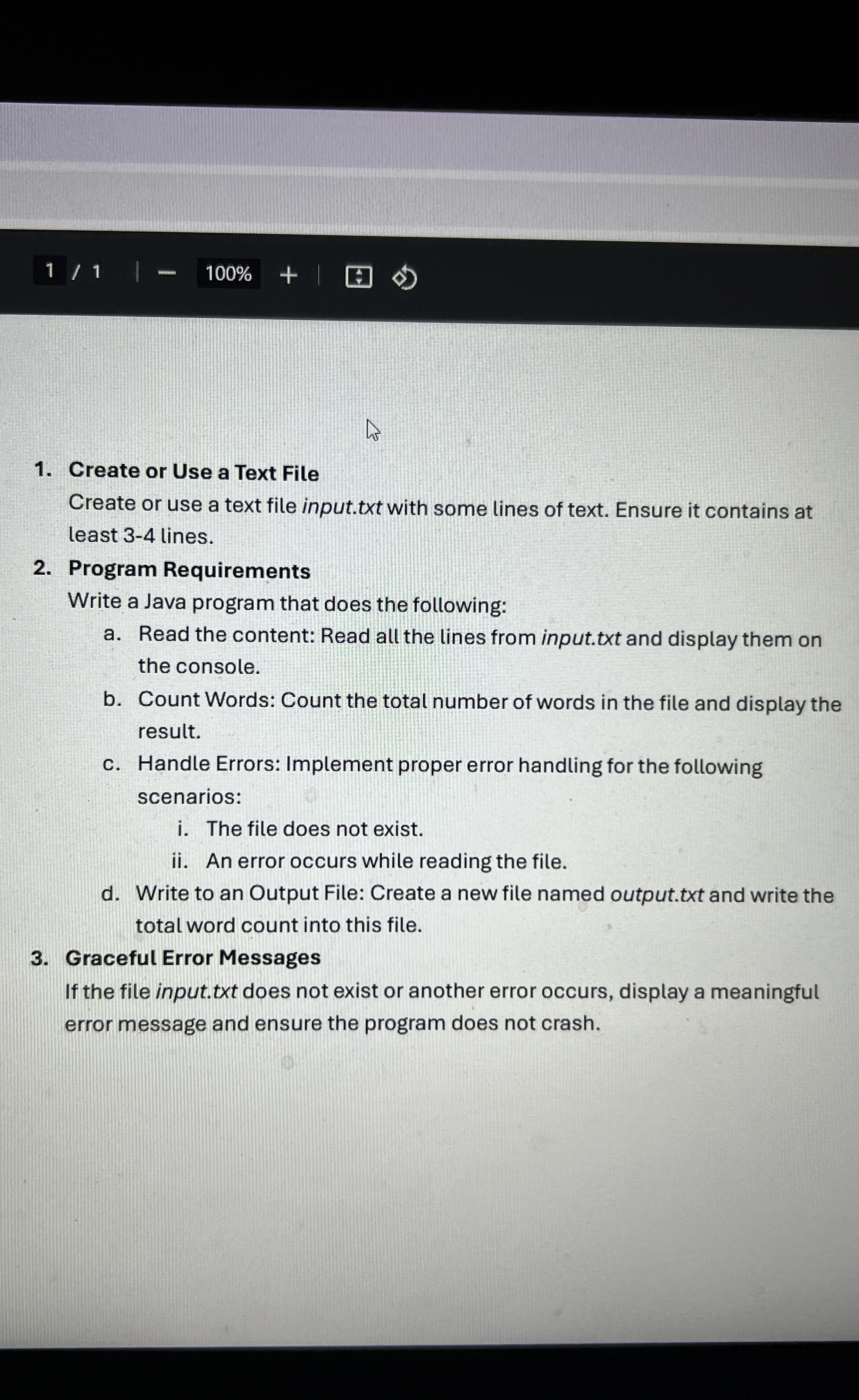 Create or Use a Text File Create or use a text