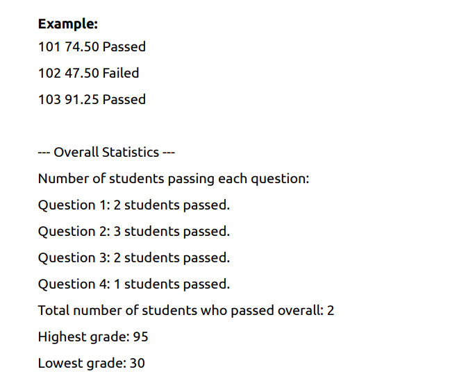 Question: Multithreaded Student Grade Analysis