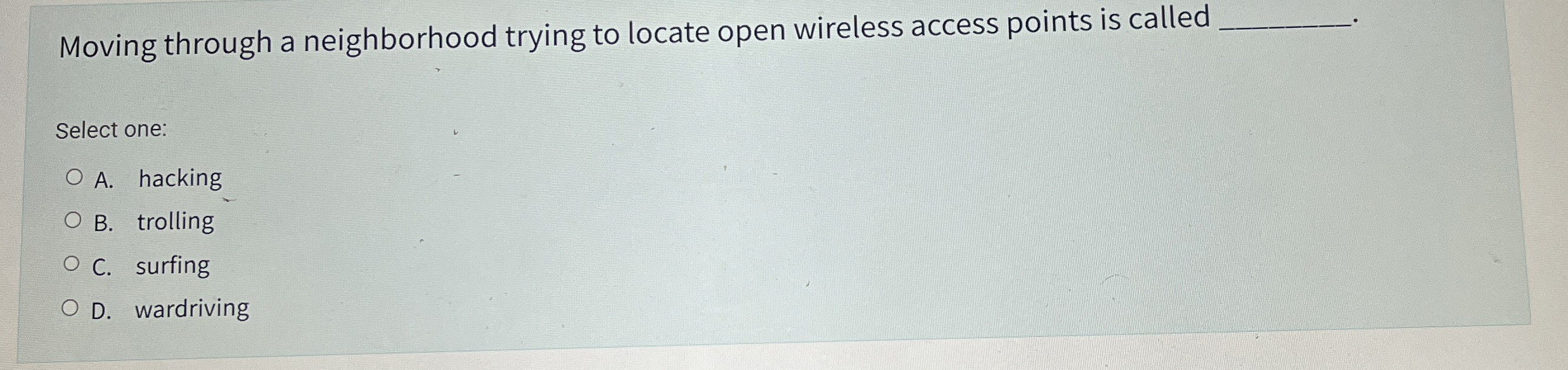 Moving through a neighborhood trying to locate
