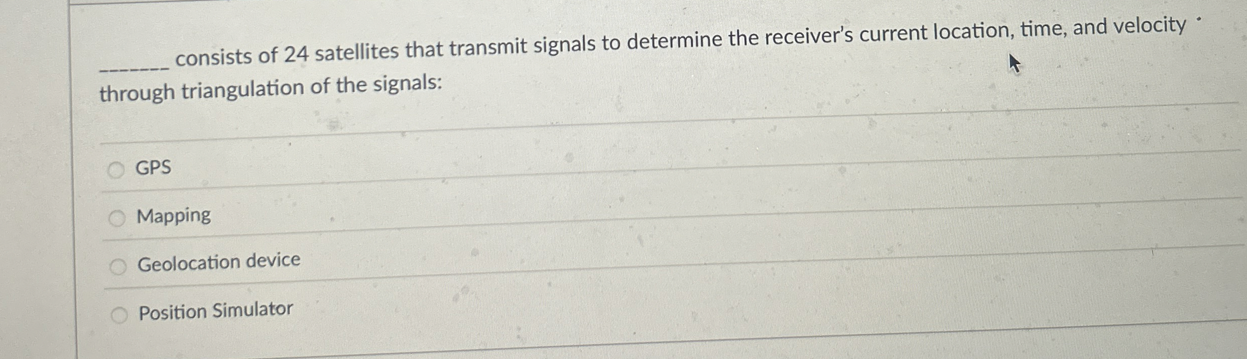 consists of 2 4 satellites that transmit signals