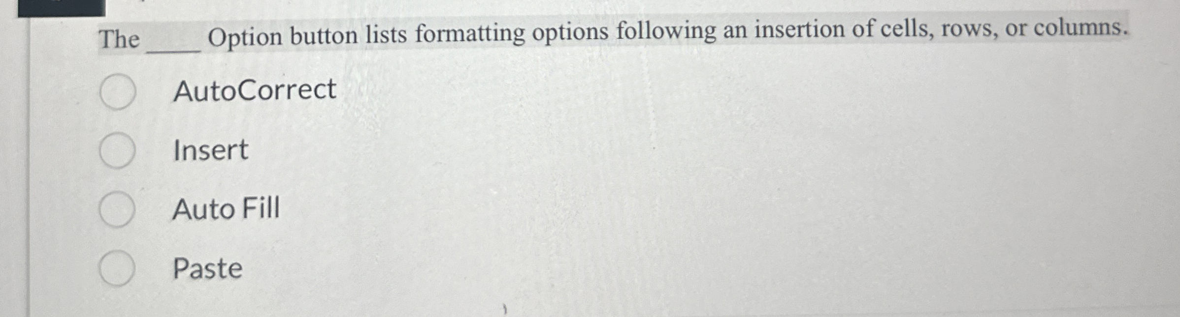 The q , Option button lists formatting options