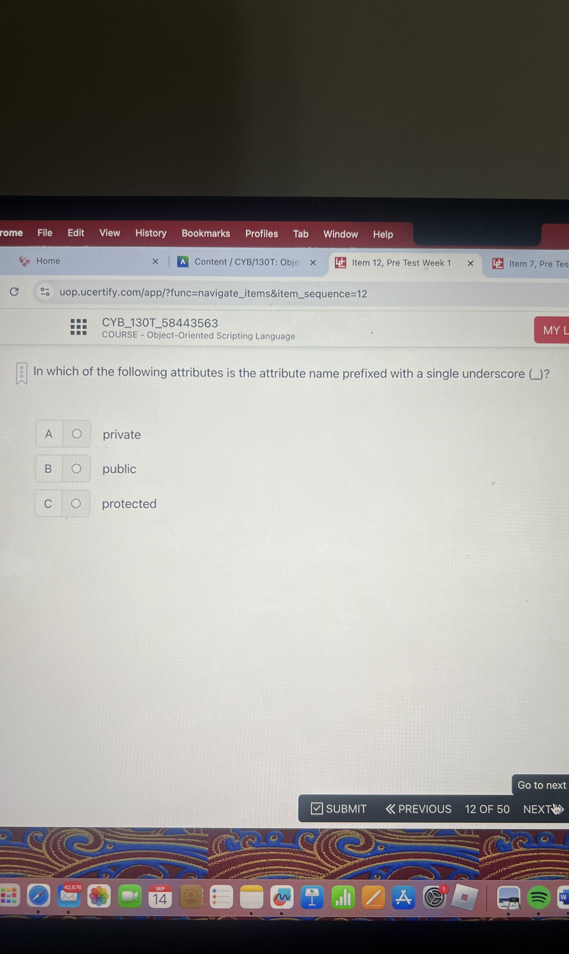 In which of the following attributes is the