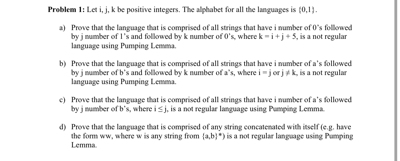 Problem 1 : Let i , j , k be positive integers.
