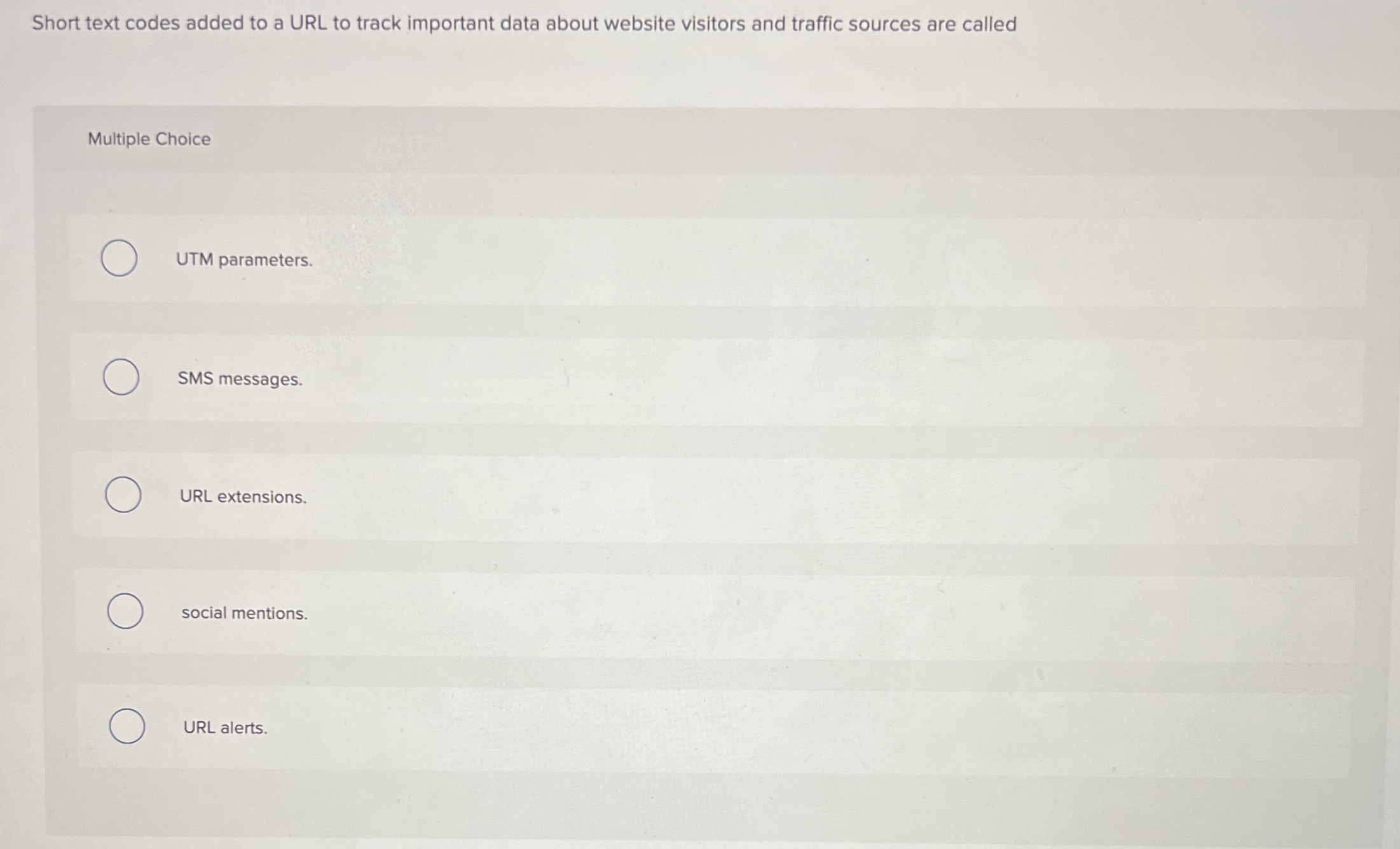 Short text codes added to a URL to track